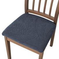 1/4pcs Leaf Jacquard Chair Cover Dust-proof Non-slip Dining Chair Slipcover Stretch Pure Color Seat Protector Case for Home Bar 1pc black