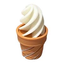Fake Ice Cream Cone Decoration Realistic 3D Printed Dessert Model for Kids Pretend Play Cute Bakery Prop Unique Gift for Food Lovers beige