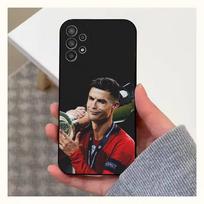 Futbolo R-RoNalDO-CR7-ES dėklas Samsung S22,S21,S9,S25,S24,S23,Ultra,FE,S20,S10,Plus,Lite, minkštas silikoninis, juodas Samsung S21 s305G