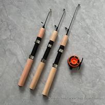 Telescopic Portable Ice Fishing Rod for Winter and Shrimp Fishing Small Ice Fishing Reel gray