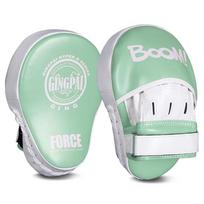 Professional Boxing Focus Mitts Muay Thai Kickboxing Taekwondo MMA Training Reaction Pad PU Leather Hand Target Professional Thickened Hand Target, Tea Green, 1pc white