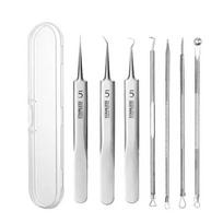Ultra sharp stainless steel acne removal needle set,blackhead remover,beauty salon specific acne extraction tool set,tweezers 7PCS -- 1set