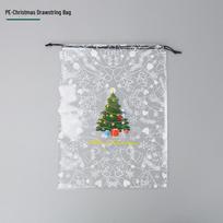Christmas Gift Wrapping Non-woven Drawstring Pouch - Dust & Moistureproof Storage Bag Transparent Christmas Tree-PE Type;30*40 white
