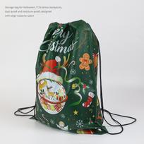 Christmas Gift Wrapping Non-woven Drawstring Pouch - Dust & Moistureproof Storage Bag Santa (Green);40*50 Backpack Type