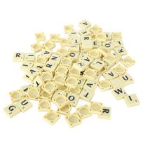 Letter Chess Pieces Set Light Weight Crossword Game Tiles Durable Chess Pieces English Letter Crossword Tiles for Party beige