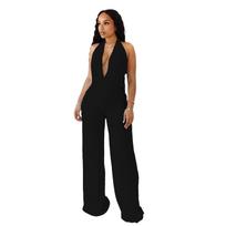 D9111 Europe and the United States hot-selling women's clothing, sexy neck swing collar big halter strap solid color mesh yarn two-piece set L brown