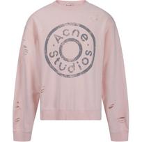 Acne Studios Distressed Logo Printed Sweatshirt CI0179-COA M gray