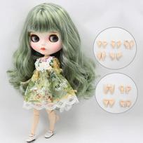 ICY DBS Blyth Custom Lėlė Nr.BL4299/136 Žali mišrūs Balti plaukai 1/6 bjd ob24 anime