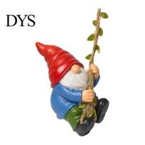 Durable Resin Elf Crafts Hanging Gnome Statue Decoration, Climbing Gnomes Figurine, Waterproof Outdoor Sunproof Balcony Figurines Ornament for Garden red