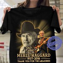Merle Haggard Memories Men T-shirt Black All Sizes S-5XL Unisex T-Shirt S brown