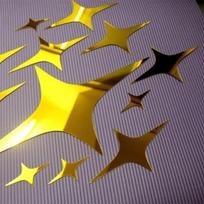 5/10/50Pcs Removable Wall Art Decals Stickers Self Adhesive Star Shape Home Decor Sticker Mirror Effect 3D Wall Stickers S auksas