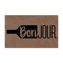Bonjour Wine Door Mats For Floor Rubber Backing Anti Slip Doormats Outdoor Rug Waterproof for Patio Funny Mat Room Decor Carpet 23.6x15.7 Inch