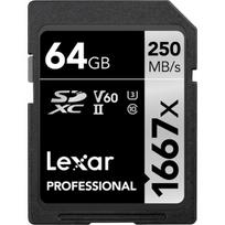Lexar atm.korta Professional 1667X SDXC 64GB UHS-II (V60) R250/W120