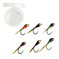 6Pcs Artificial Fast Sinking Beads Fishing Fly Ice Fishing Lures Metal Beads Head Jigging for Trouts Winter Fishing 1 white