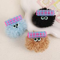 Elven Pogle Soft Dust Hair Roll Keychain Keyring light pink gray