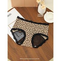 Lady Summer Leopard Print Bow Beautiful Hip Ice Silk No Trace Extension Crotch Triangle Briefs Einson XL