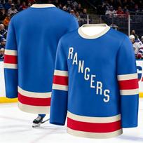 2026 Men's Ice Hockey Training Suit - Rangers Team 3D Printed Embroidery Moisture-Wicking Long-Sleeved Shirt T-Shirt Kids 5XL