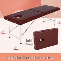 Foldable Portable Massage and Beauty Bed for Therapy & Tattoos 180x70x65 cm tamsiai ruda spalva