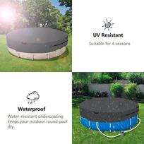 Round Outdoor Swimming Pool Sun & Dust Protection Cover - Waterproof, Dustproof Bathtub Cover. 122*30cm