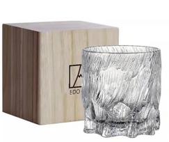 Glacier Old Fashioned Whiskey Glass Matte Ice Surface Wine Rock Glass Whisky Tumbler Vodka Cup Beer Mug Wooden Gift Box Packing 260-300ml beige