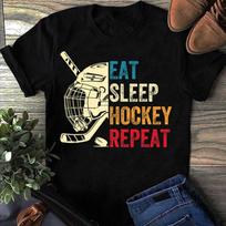 Eat Sleep Hockey Repeat Kids Adult Ice Hockey Ice Hockey T Shirt Hockey Mom, Hockey Player, Funny Ice Hockey Gift, Funny Hockey, Hockey Life 130