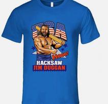 Hacksaw Jim Duggan JAV Marškinėliai Mėlyni Dydis S M L 2345XL L blue