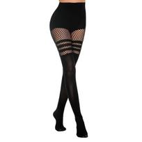Hot Selling Women's Long Sexy Fishnet Stockings Fish Net Lrregular splice Web Pantyhose Lingerie tights Thigh High Stocking One Size black