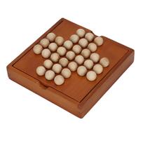 Chess Set Wooden Travel Portable Interesting Stress Relief Chess Pieces Board Game for Elderly beige