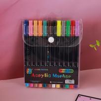 Professional Art Use 24-120 Color Acrylic Paint Markers, Dual-Tip Fine and Brush Tip Pens, Suitable for Stone, Wood, Calligraphy