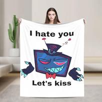 Vox Hazbined Blankets  Fleece Awesome Warm Throw Blankets for Bed Sofa Textile Decor 75x90cm white