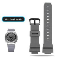 Dirželiai laikrodžiams Casio G-Shock GM-2100 GM-S2100 GA-2100 GM-5600/GA5600 silikoniniai vyriški sportiniai vandeniui atsparūs Laikrodžių priedai dirželis 16mm gray