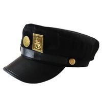 Keistas JoJo nuotykis Kujo Jotaro Cosplay Cap Unisex suaugusiems skirtas metalinis ženklelio skrybėlės atrama black