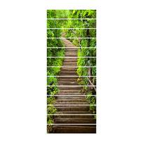 13PCS DIY Staircase Stickers Beautiful Scenery Pattern Self-Adhesive Stairway Decals Removable Staircase Steps Stickers for Home Staircase Decorations green