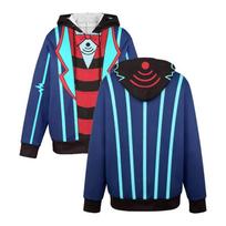 Vox Casual Cosplay 3D Full Printed Fabric Hoodie HazbinHotel Role-playing Sweatshirts Unisex with Hooded High Street Streetwear XL blue