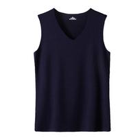 Men's Summer Ice Silk Traceless Thin Breathable Color V-neck Sleeveless Top XL