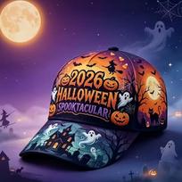 Hot-selling D digital printing curved brim Halloween baseball cap fashion sun hat Adjustable (56-60cm) black