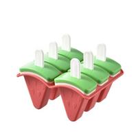 4/6 Girds Ice Cream Molds Reusable Food Grade Plastic Popsicle Mould Easy To Fall Off Watermelon Shape Ice Lolly Maker Diy