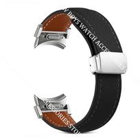 Odinė apyrankė be tarpų Samsung Galaxy Watch 7/6/5 40mm 44mm 6 Classic 47mm 43mm Quick Fit dirželiui, balta, su magnetine D-sagtimi Galaxy 5 40mm 44mm gray