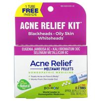 Boiron, acne reliever, pellet melting point, 3 tubes, 80 each approximately 15g pellets