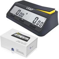 LEAP PQ9917 Chess Clock Digital Chess Timer for Board Game and Chess Timer with Bonus Delay Count Down up Alarm Black/Orange3 tamsiai mėlyna spalva
