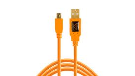 Tether Tools kabelis TetherPro USB 2.0 Mini-B 5-Pin Cable, orange, 4.6m (CU5451)