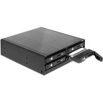 Delock vidinis HDD/SSD adapteris 47220, 4x 2.5 colio SATA, 5.25 colio, karštasis keitimas, 4x LED indikatorius, rakinamas