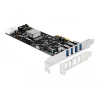 Delock USB valdiklis 89365, PCIe x4, 4x USB 3.2 Gen 1, 5Gbit/s, Renesas lustas, žemo profilių laikiklis