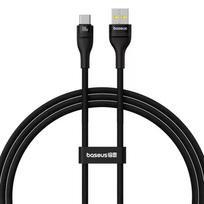 USB A į USB C laidas Baseus Flash 2 1m 100W Juodas, USB PD, 480Mbps, Nailonas