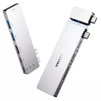 VENTION 6-in-2 Thunderbolt 5 dokų stotis 8K@240Hz 80Gbps 140W PD DisplayPort 2.1 USB-C