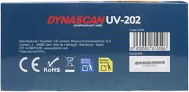 Dynascan UV-202 dviejų dažnių VHF/UHF radijo stotelė, 5W, 200 kanalų, VOX, triukšmo slopinimas, FM radijo priėmimas ir AM aviacijos dažnių juosta, IP67