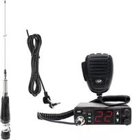 CB radijo stoties komplektas PNI Escort HP 5500 ir sulankstoma CB antena PNI LED 1000, 80 cm, šviečia transliacijos metu