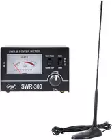 CB antena PNI PNI Extra 45, 45 cm, stiklo pluoštas ir PNI SWR-300 reflektometras SWR matavimui, juoda