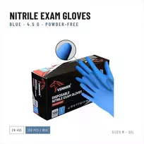 Riven Supply Vienkartinės apsauginės pirštinės, mėlynos, be pudros, 4,5 g, 100 vnt. dėžutėje