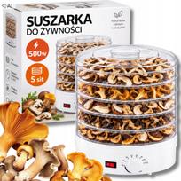 Maisto džiovyklė, 5 padėklai, 500 W, reguliuojama temperatūra
